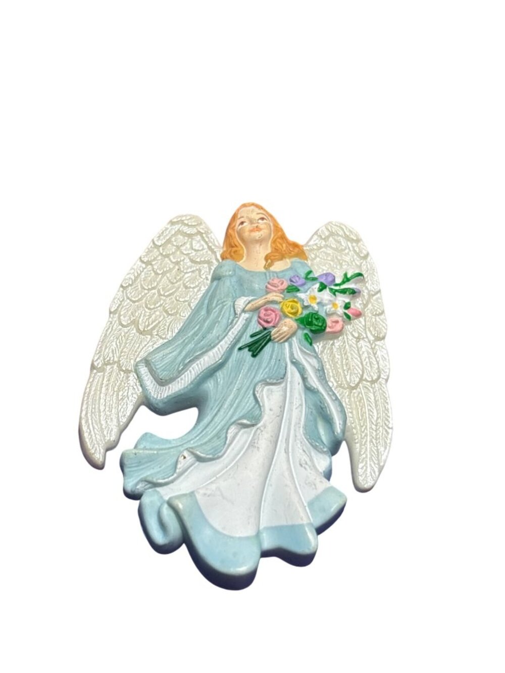 Vintage Hallmark Plastic Angel Brooch Pin C Clasp 1.75 inches Some Scratches